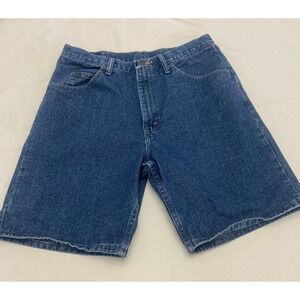 Y2K Vintage 90's Wrangler Relaxed Fit Men's Denim Jean Shorts Size 34 Blue Jorts